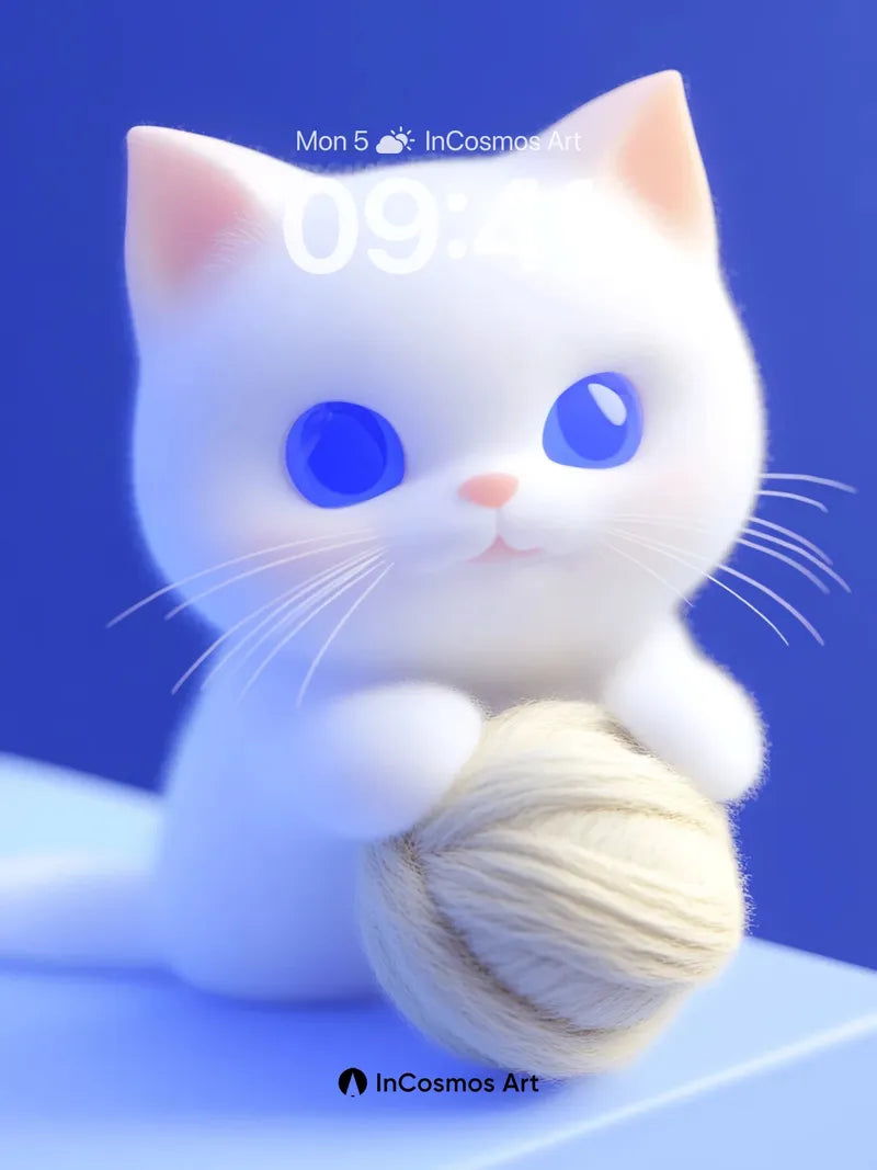 Serene Blue Eyes Wallpaper with Wooly Embrace