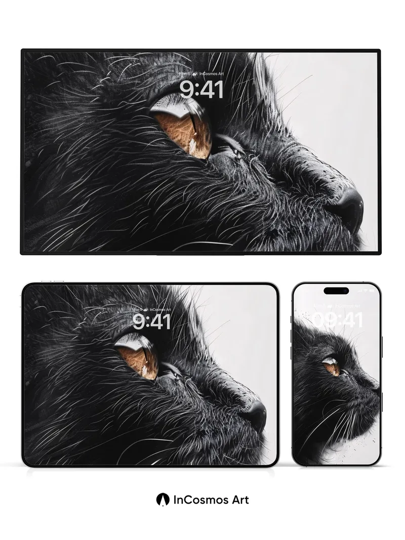 Silken Shadow Wallpaper with Amber Gaze