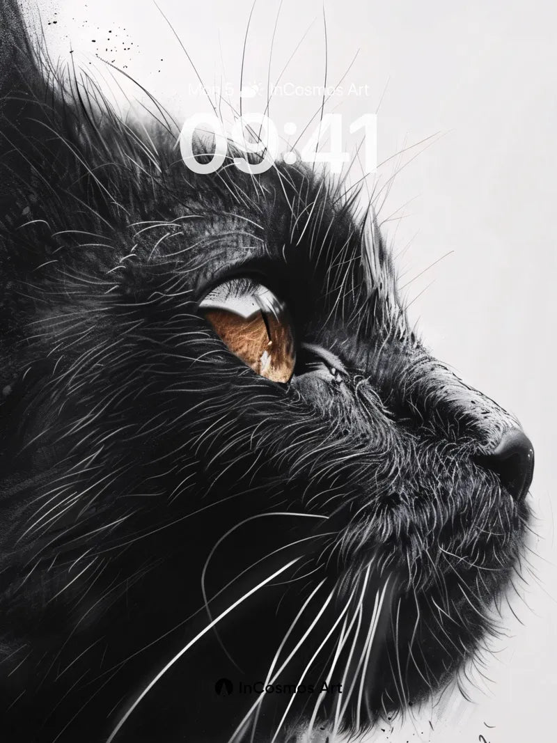 Silken Shadow Wallpaper with Amber Gaze