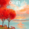 Crimson Horizon Wallpaper with Autumn Whispers wallpaper for iPhone, iPad & Mac