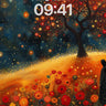 Whispering Ember Wallpaper with Starlit Canopy wallpaper for iPhone, iPad & Mac