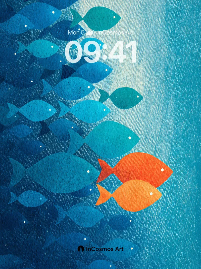 Oceanic Whisper Wallpaper with Divergent Colors wallpaper for iPhone, iPad & Mac