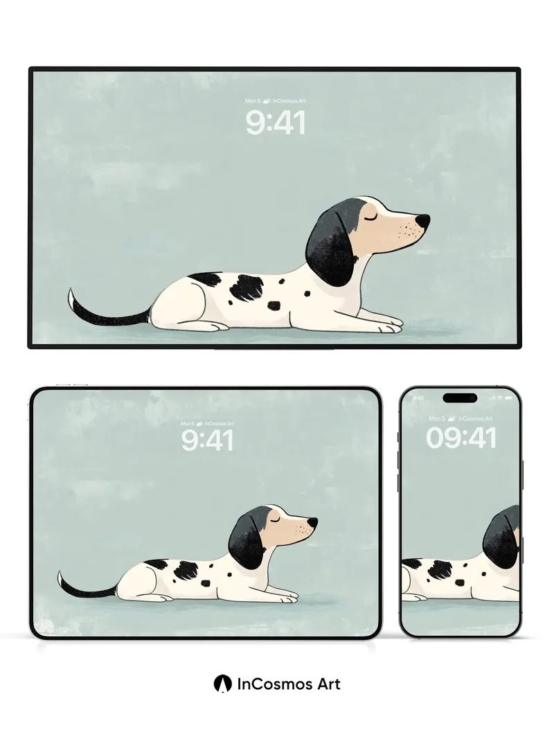 Serenity Dalmatian Wallpaper with Soft Mist