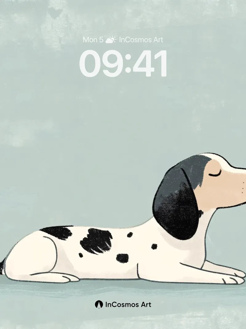 Serenity Dalmatian Wallpaper with Soft Mist