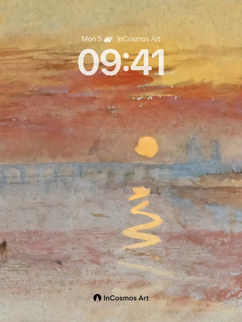 Serenity Sunset Wallpaper with Golden Path