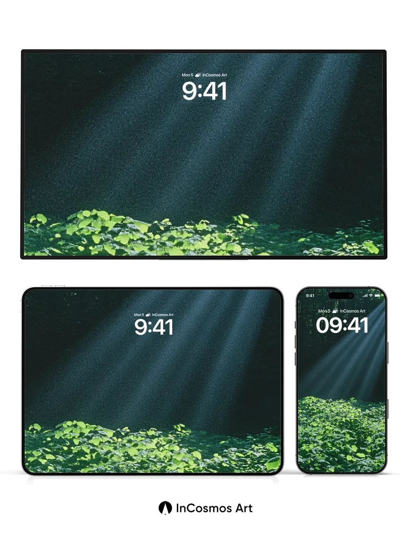 Serenity Beam Wallpaper with Forest Whispers