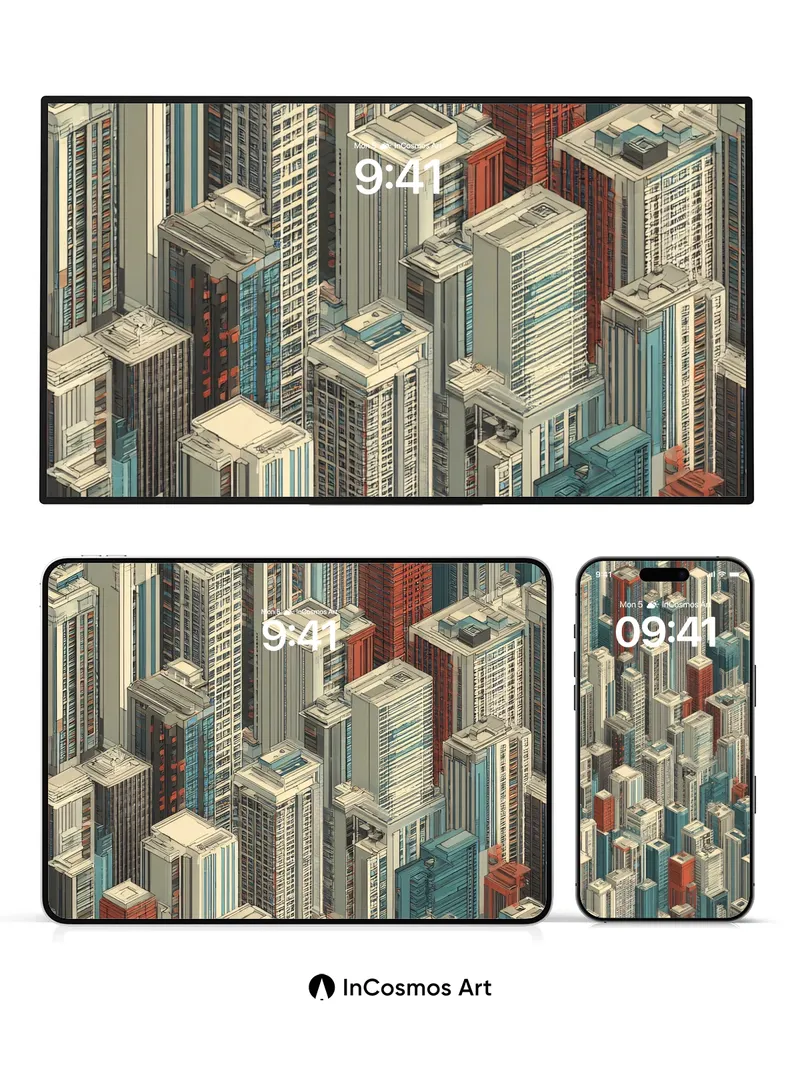 Neon Grid Wallpaper with Vertical Pulse