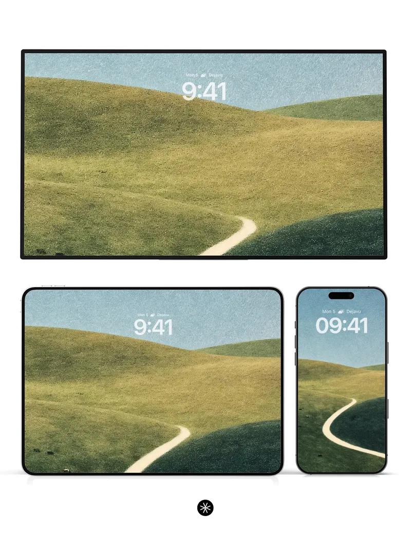 Winding Path Rolling Hills Wallpaper