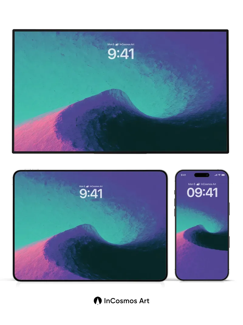 Luminous Wave Wallpaper with Ethereal Glow