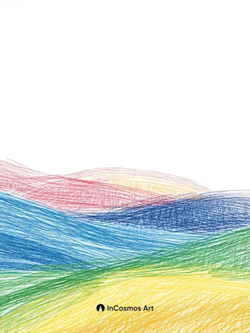 Serenity Wave Wallpaper with Colored Hills