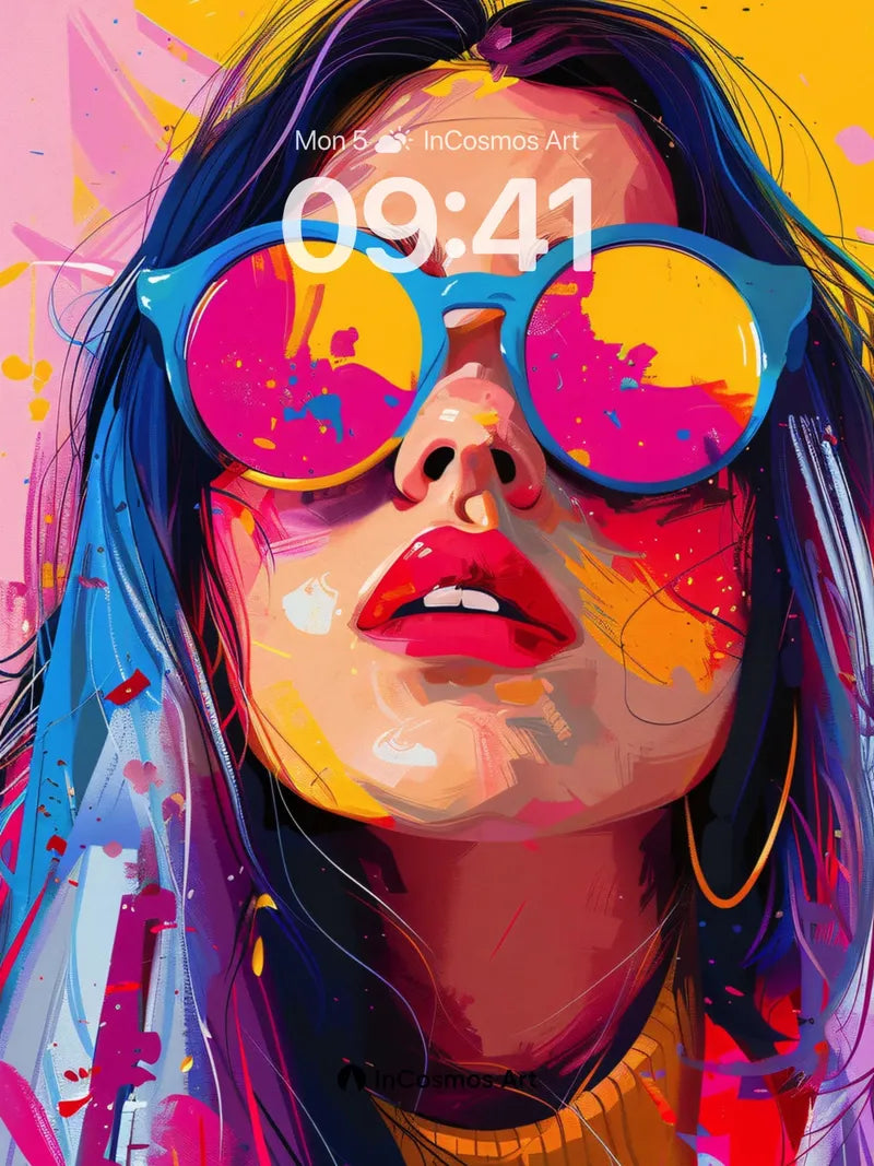 Neon Pulse Wallpaper with Color-Splashed Vision