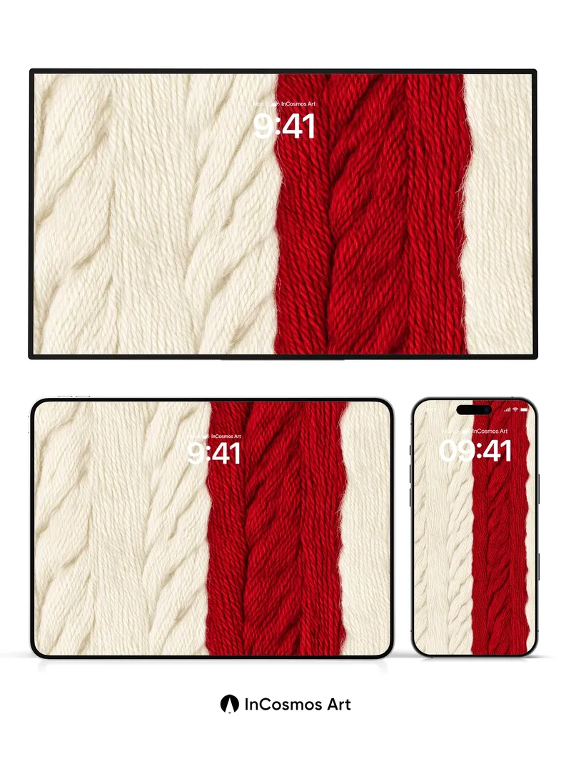 Crimson Thread Wallpaper with Knit Depth