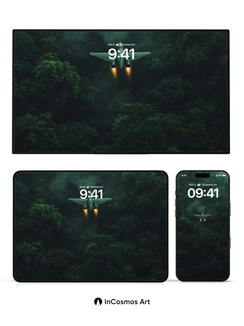 Emerald Hush Wallpaper with Jet's Glow