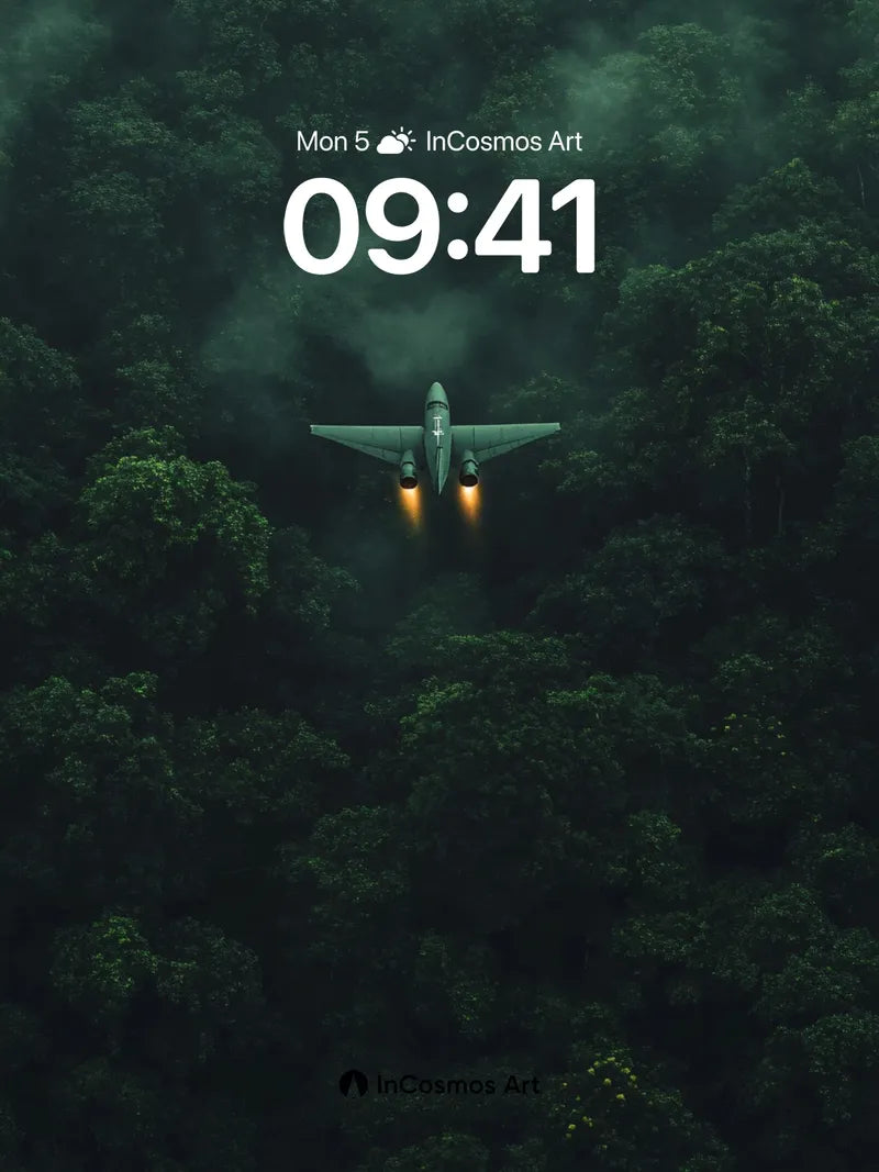 Emerald Hush Wallpaper with Jet's Glow