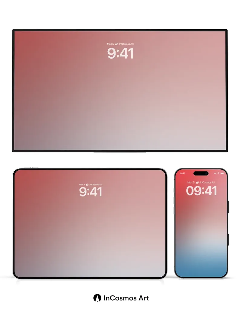 Crimson Hush Gradient Wallpaper with Soft Light Veil