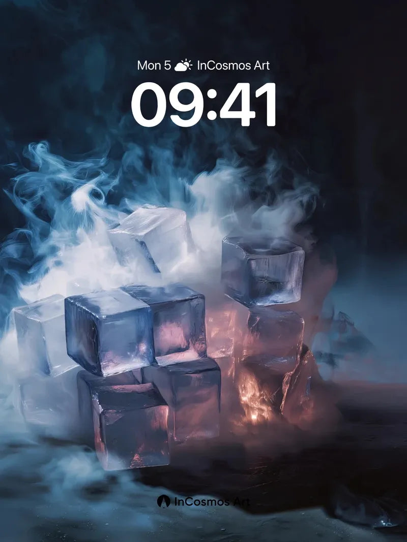 Frostfire Wallpaper with Smoldering Cubes