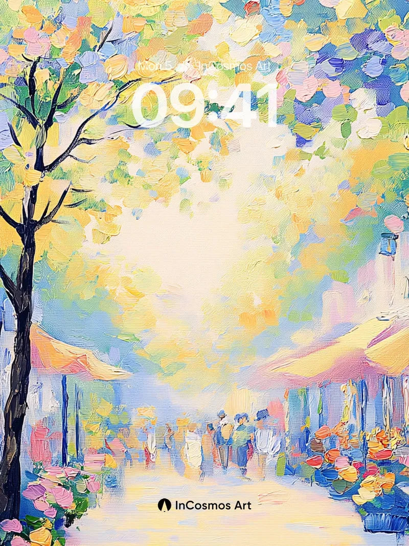 Sunlit Canopy Wallpaper with Impressionist Hues