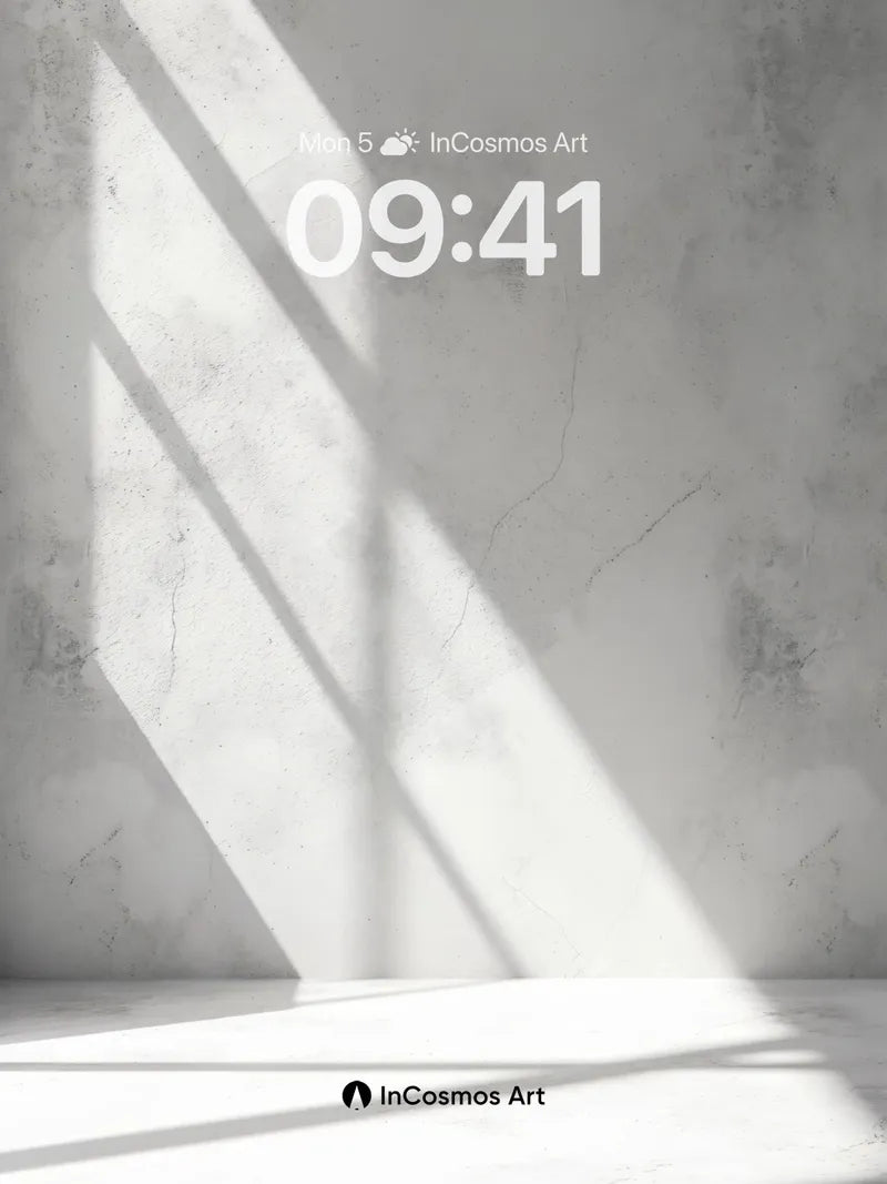 Silent Geometry Wallpaper with Sunlit Shadows