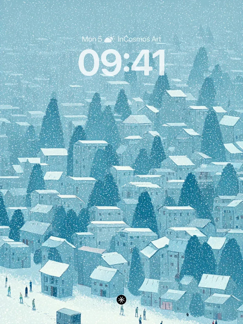 Snowy Village Winter Wallpaper wallpaper for iPhone, iPad & Mac