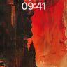 Crimson Silhouette Wallpaper with Floating Orb wallpaper for iPhone, iPad & Mac