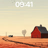 Autumn Hush Wallpaper with Red Barn Echo wallpaper for iPhone, iPad & Mac