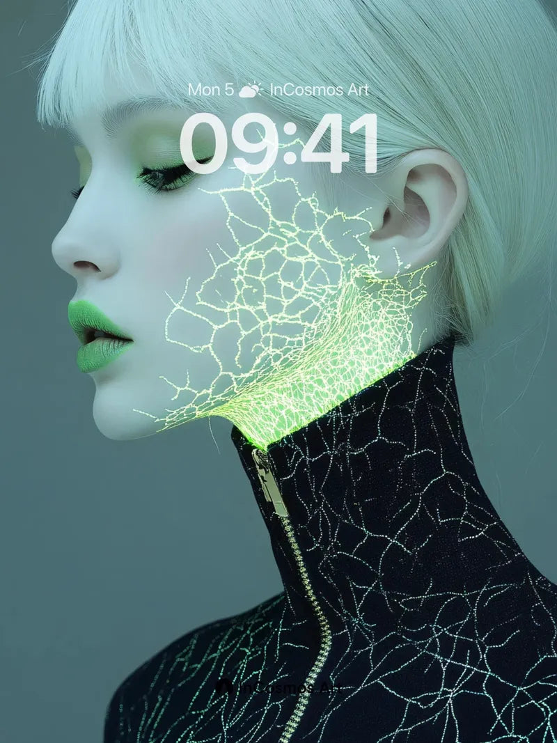 Neon Veil Wallpaper with Living Circuitry