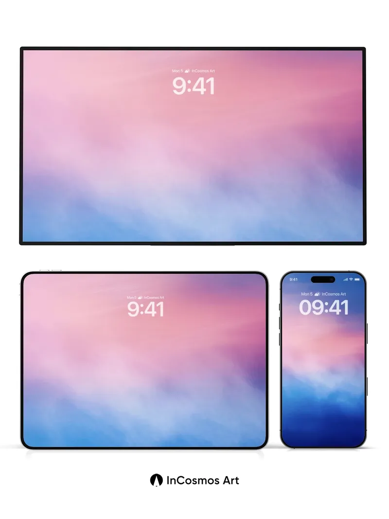 Ethereal Sky Gradient Wallpaper with Soft Cloud Veils