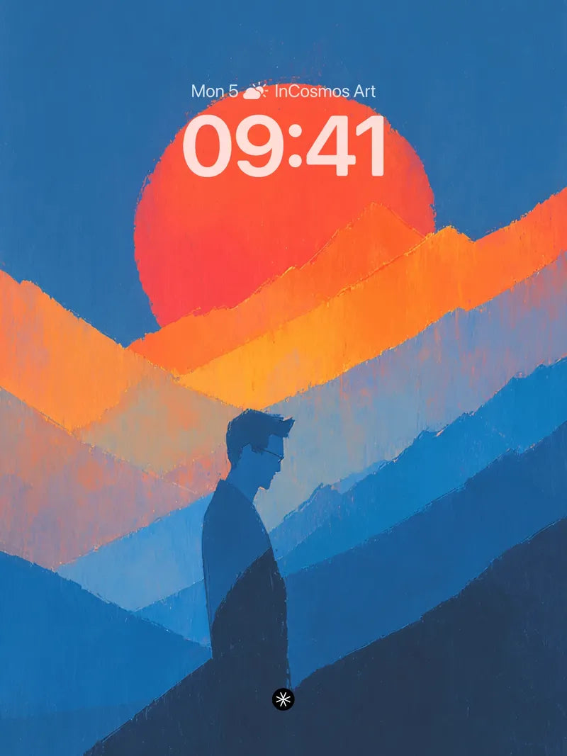 Solitude Horizon Wallpaper with Gradient Peaks wallpaper for iPhone, iPad & Mac