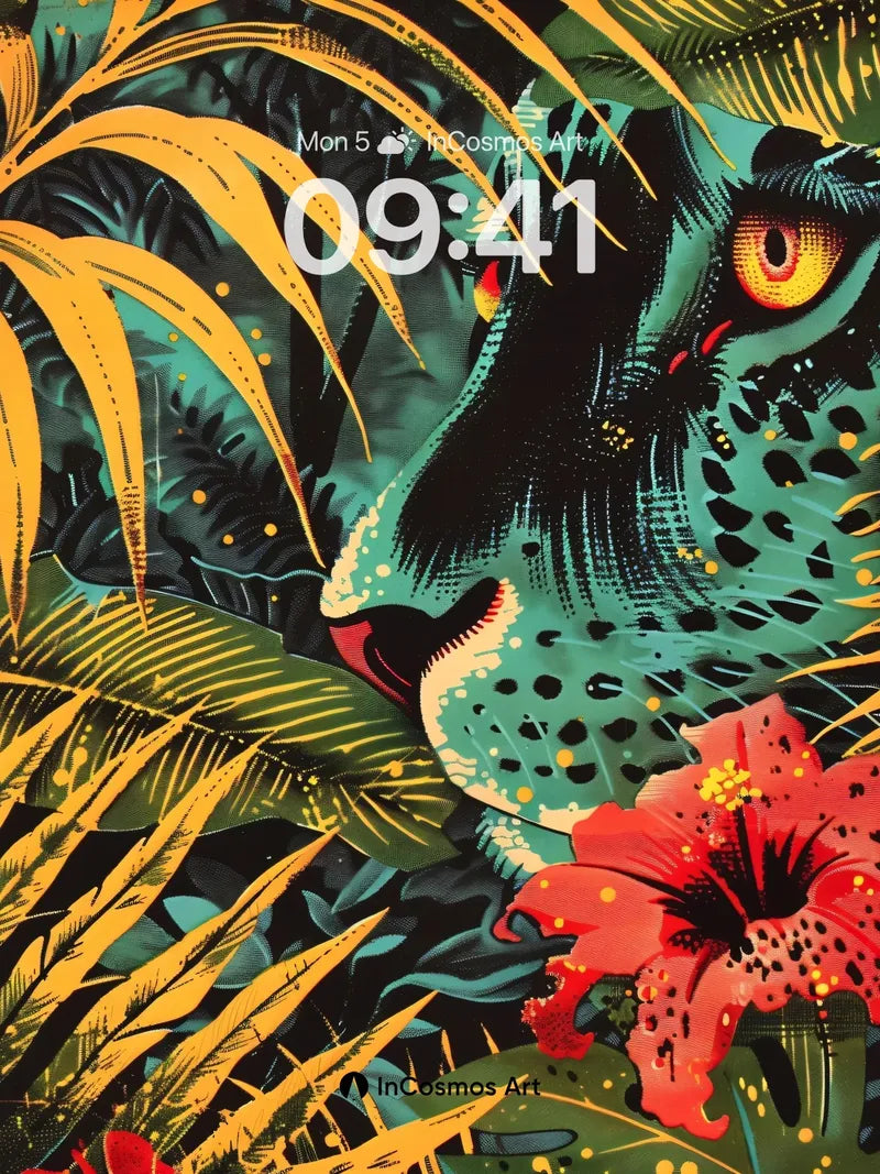 Jungle Whispers Wallpaper with Electric Eyes