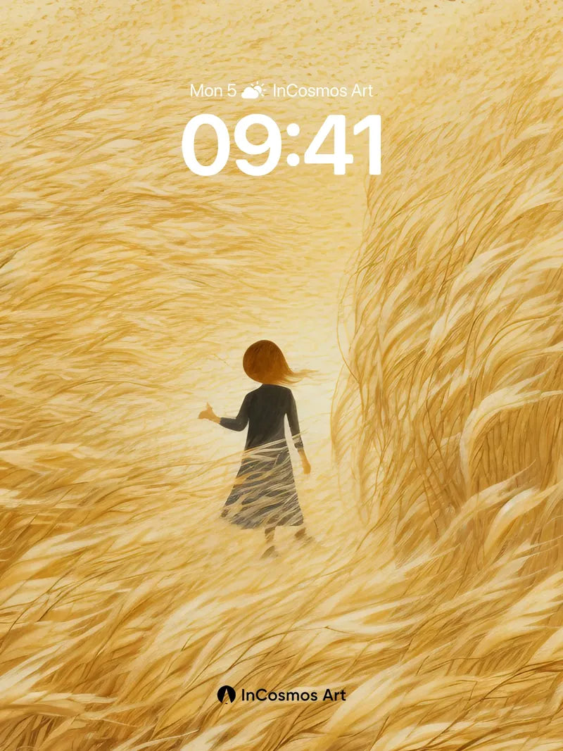 Golden Hush Wallpaper with Whispering Wheat wallpaper for iPhone, iPad & Mac