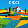 Geometric Horizon Wallpaper with Dot-Matrix Fields wallpaper for iPhone, iPad & Mac