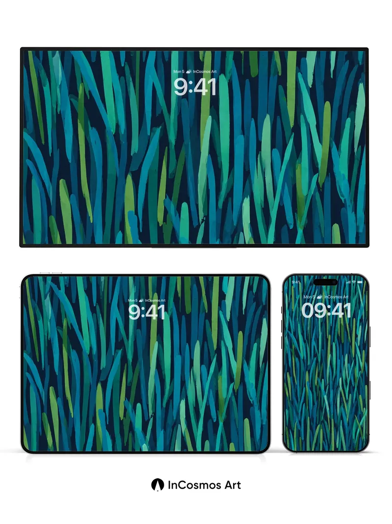 Midnight Rainforest Wallpaper with Painted Rhythm