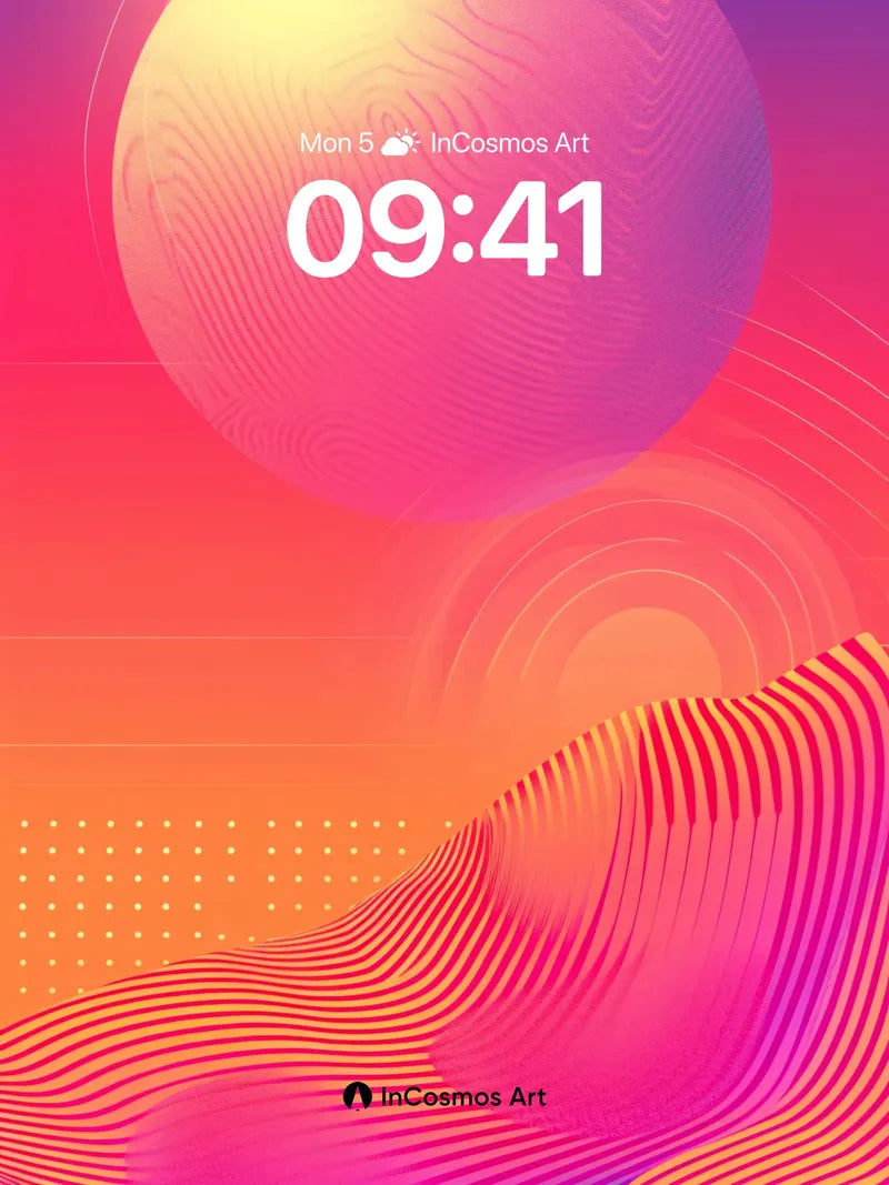 Neon Mirage Wallpaper with Wave Lines