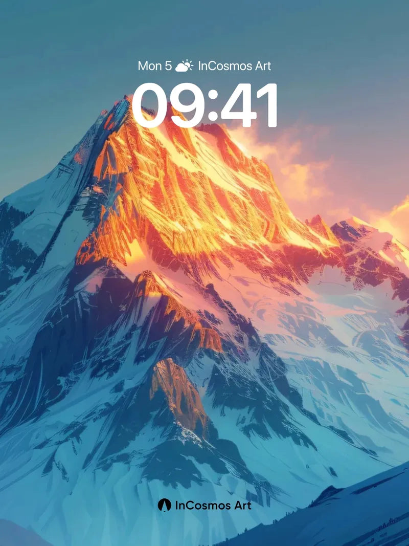 Golden Crown Wallpaper with Frost-Kissed Peaks