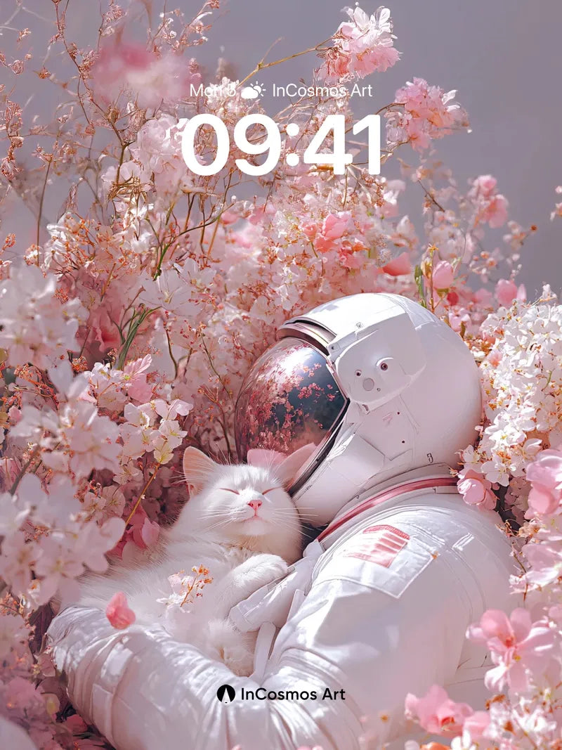 Serenity in Bloom Wallpaper with Astral Embrace