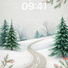 Snowfall Serenade Wallpaper with Evergreen Whispers wallpaper for iPhone, iPad & Mac