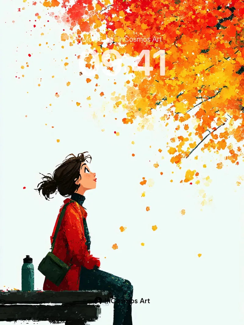 Autumn Whisper Wallpaper with Falling Leaves