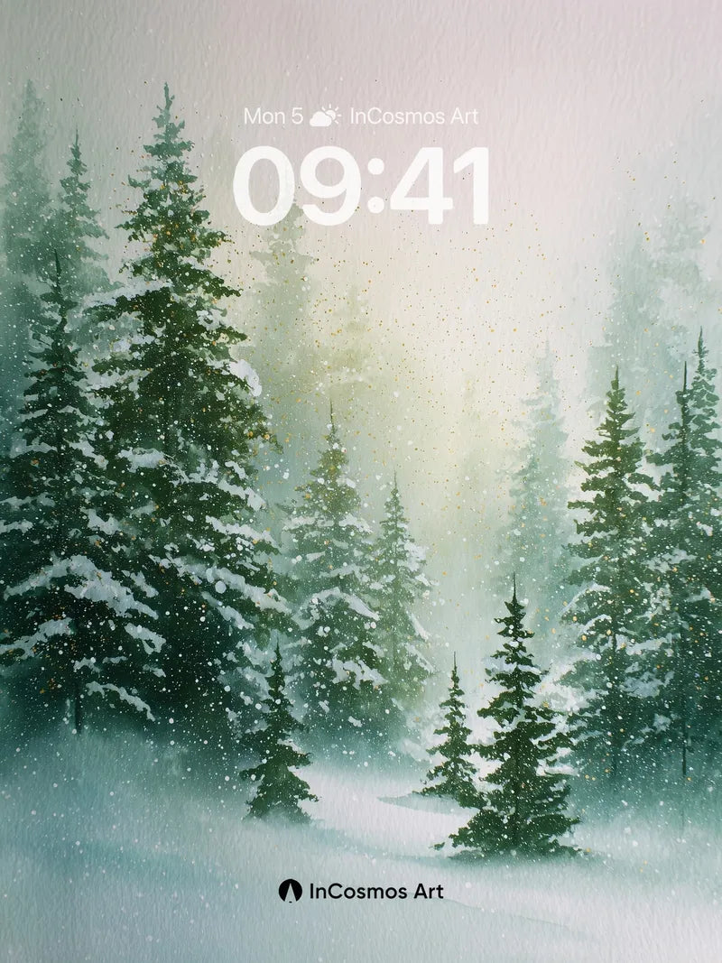 Frosted Silence Wallpaper with Whispering Pines wallpaper for iPhone, iPad & Mac