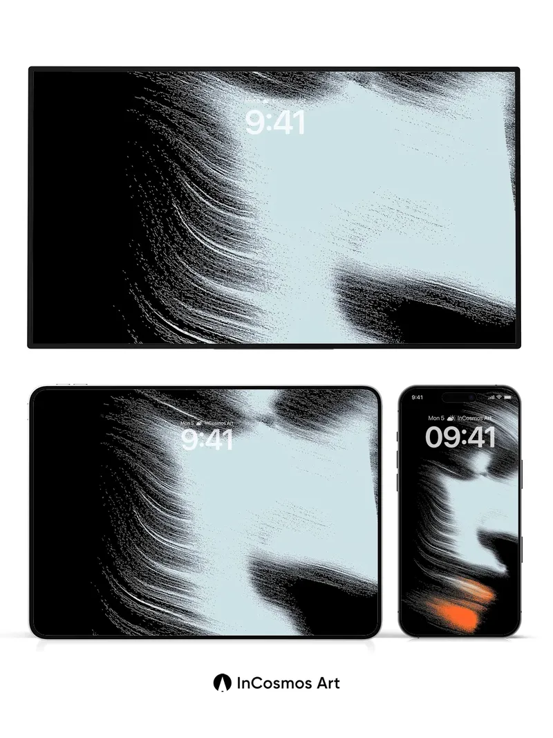 Whispering Shadow Wallpaper with Orange Embers