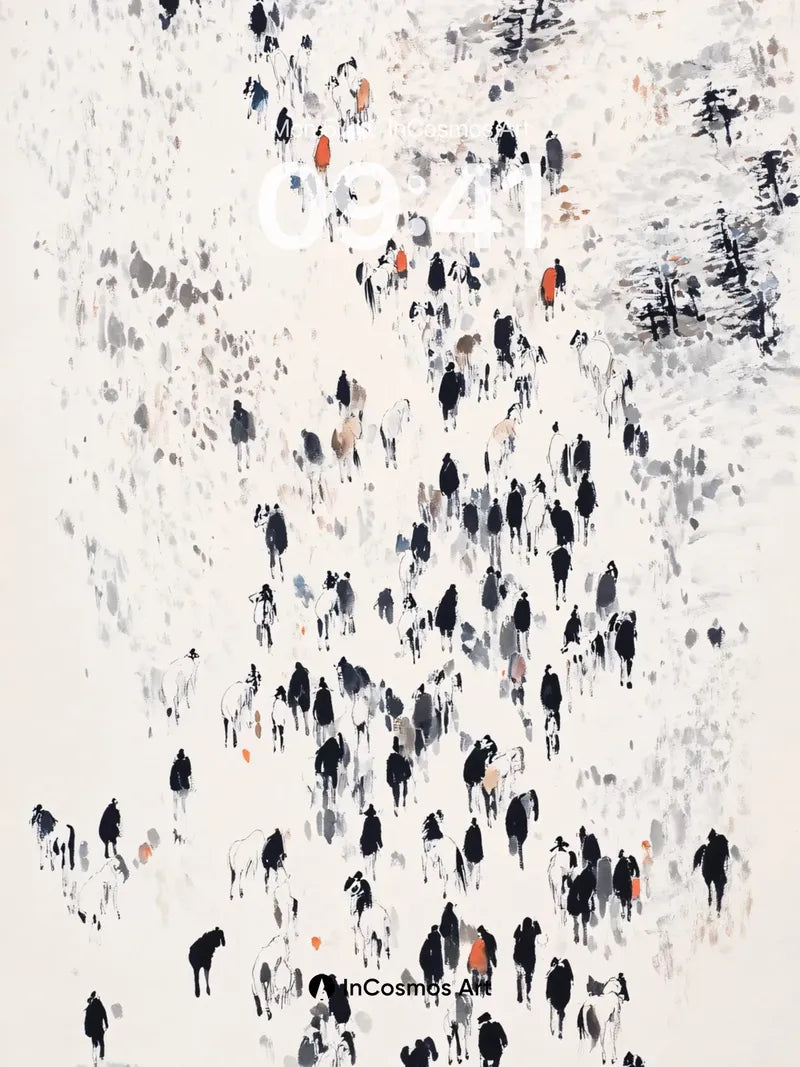 Silent March Wallpaper with Ink-Blot Figures