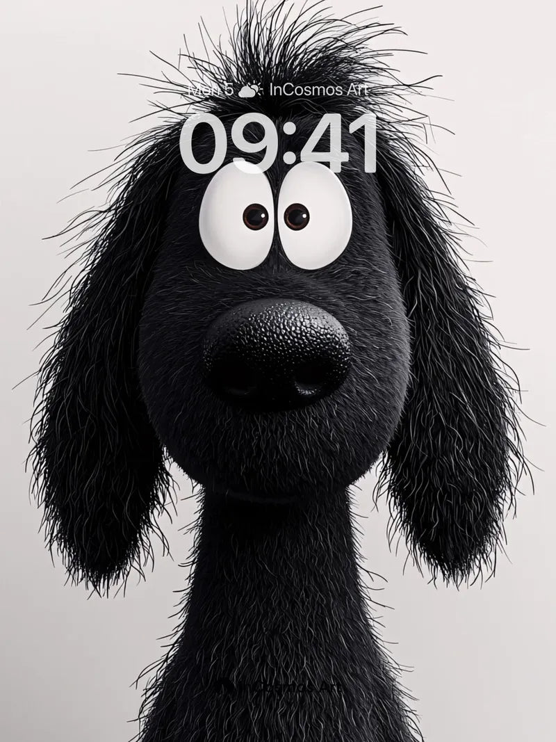 Whimsical Furry Gaze Wallpaper with Animated Eyes wallpaper for iPhone, iPad & Mac