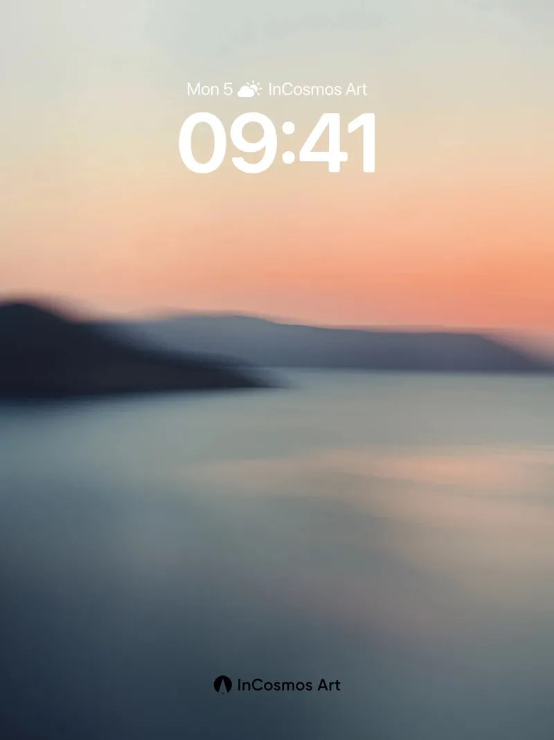 Serenity Horizon Wallpaper with Distant Peaks