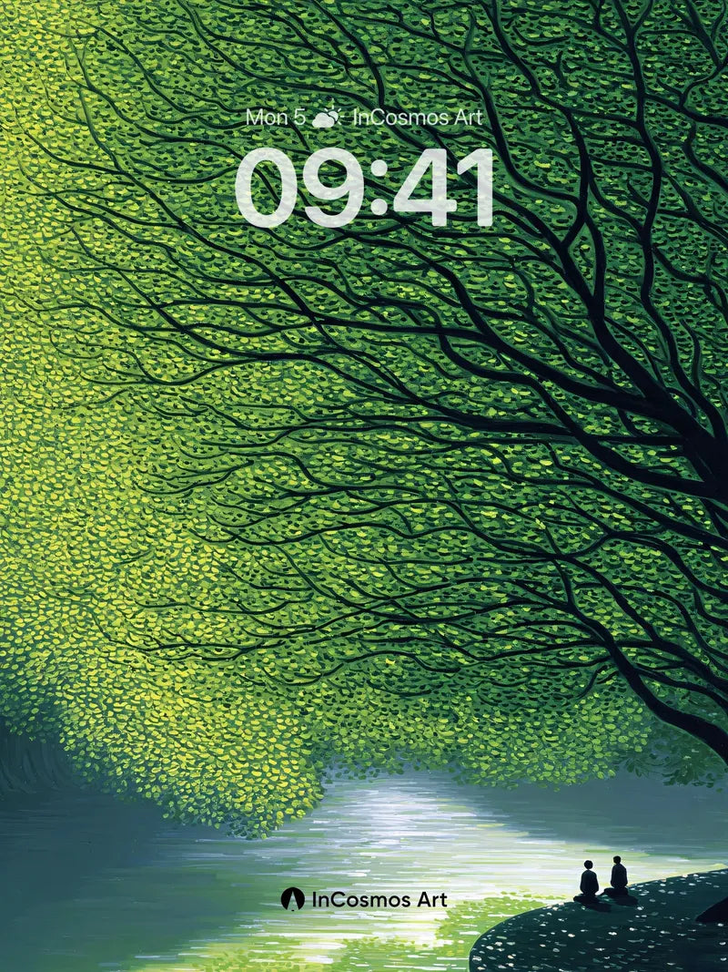 Serenity Under Canopy Wallpaper with Whispering Leaves wallpaper for iPhone, iPad & Mac