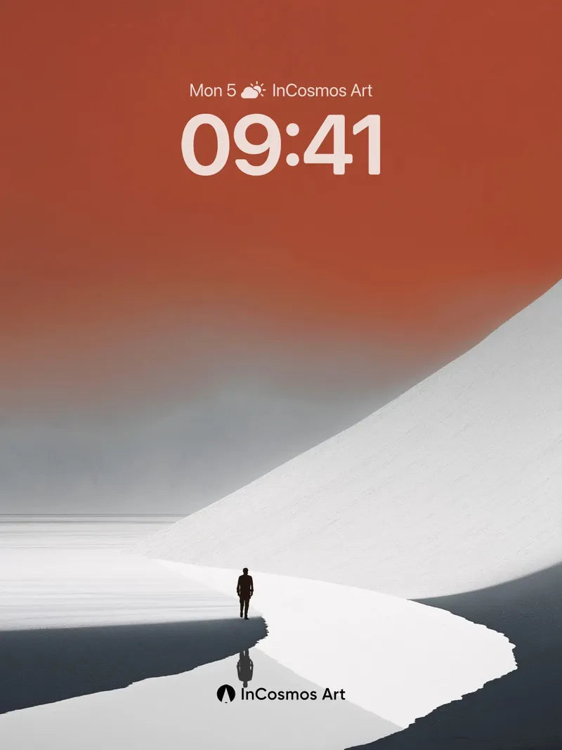 Solitary Horizon Wallpaper with Crimson Sky wallpaper for iPhone, iPad & Mac