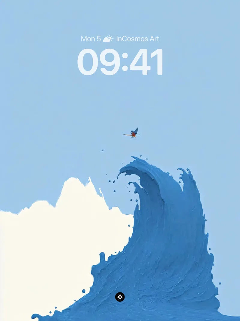 Serene Ocean Flight Minimalist Wallpaper wallpaper for iPhone, iPad & Mac