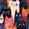 Whimsical Feline Parade Wallpaper with Playful Faces wallpaper for iPhone, iPad & Mac