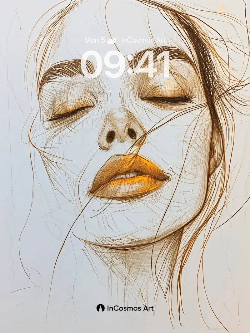 Golden Hush Wallpaper with Whispering Lines wallpaper for iPhone, iPad & Mac
