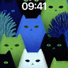 Midnight Feline Forest Wallpaper with Luminous Eyes wallpaper for iPhone, iPad & Mac