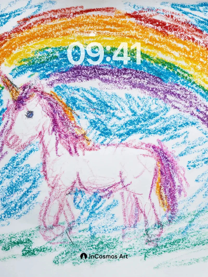 Whimsical Unicorn Wallpaper with Rainbow Hues wallpaper for iPhone, iPad & Mac