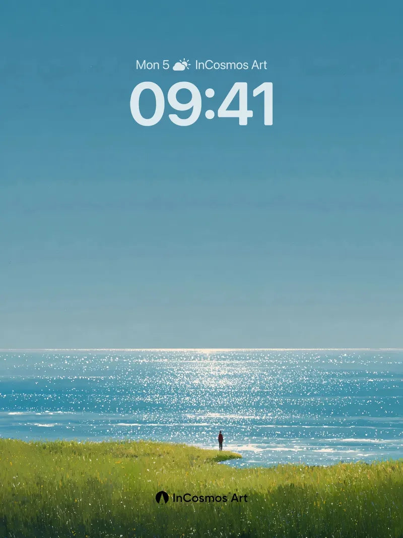 Serenity Horizon Wallpaper with Lone Figure wallpaper for iPhone, iPad & Mac